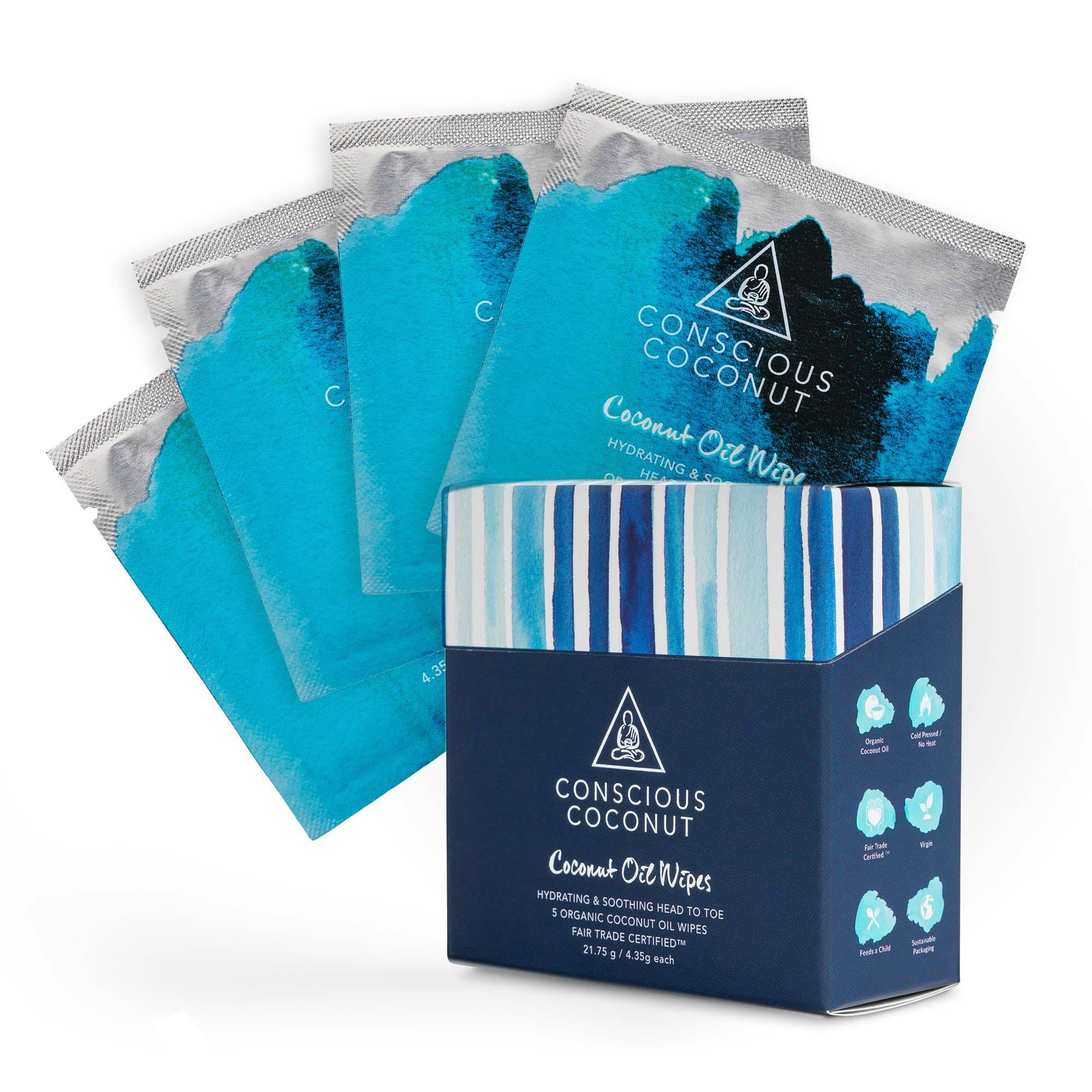 Soothing Coconut Oil Wipes (5 Travel Pack)