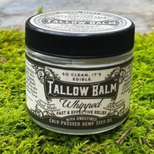 Tallow Balm-- Whipped W/Hemp Seed Oil- 2 oz Glass Container