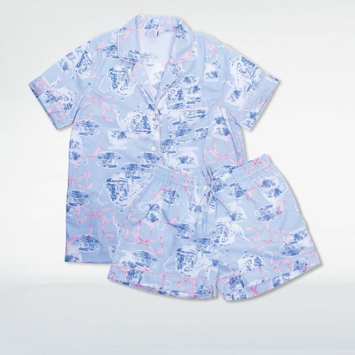 High Tea Pj Set with Shorts & Short Sleeve Top