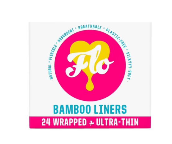 Flo Here We Flo Organic Bamboo Leakproof and Highly Absorbent Slim Panty Liners - 24ct