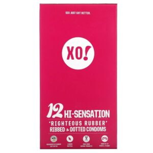 Righteous Rubber Ribbed + Dotted Condoms, Unscented, 12 Condoms