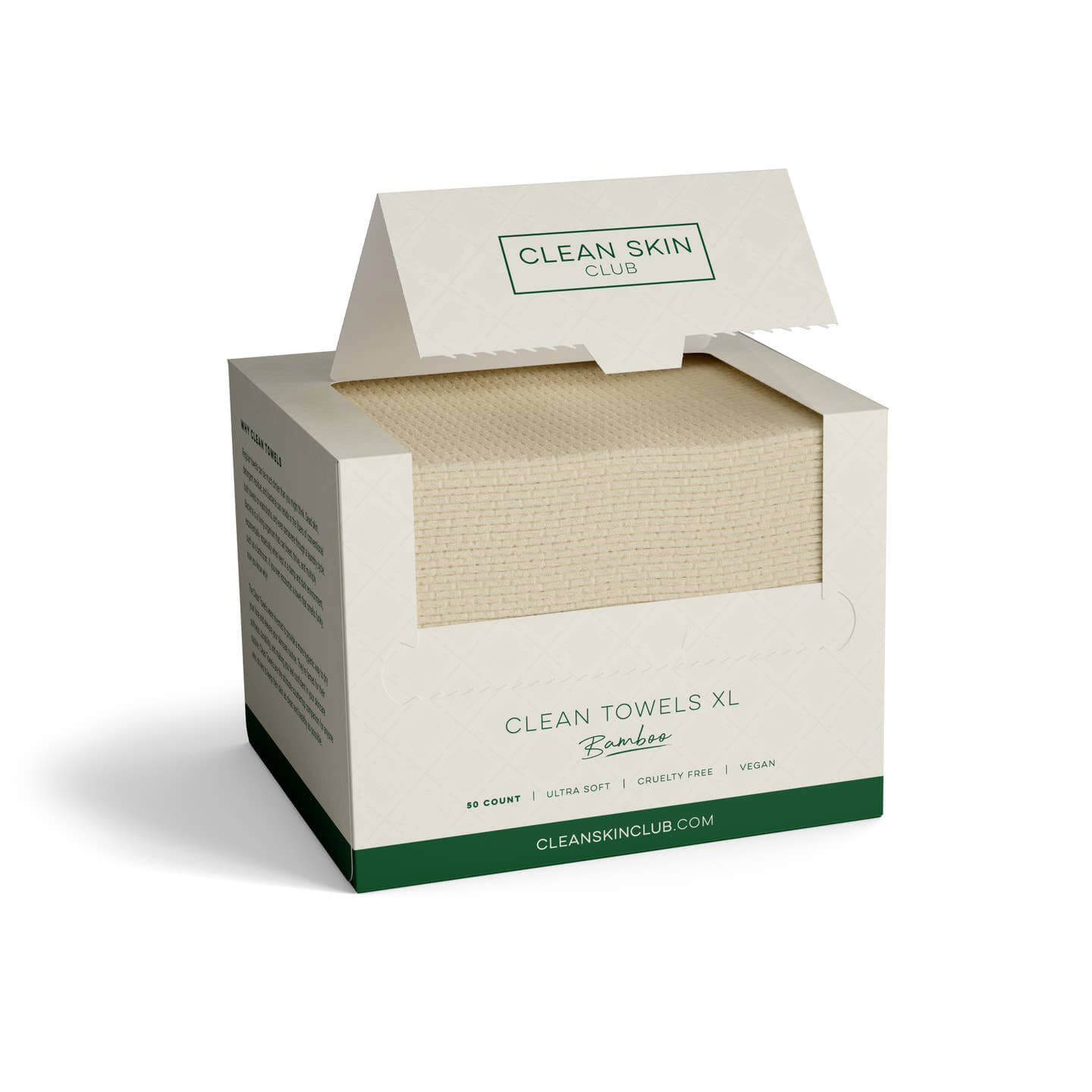 Clean Towels Xl™ Bamboo, Disposable Face Towels, 50 Count