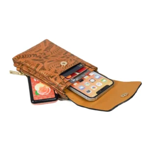 Vegan Leather Cellphone Holder with Coin Pouch