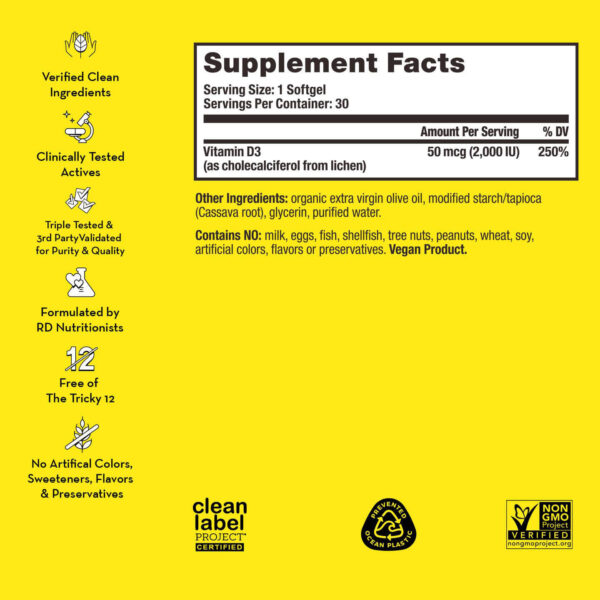 Sun Hum HUM Here Comes the Sun Vegan Vitamin D3 For Boosting Mood - Naturally ...