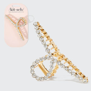 Kitsch Metal Rhinestone Loop Claw Clip 1pc- Gold
