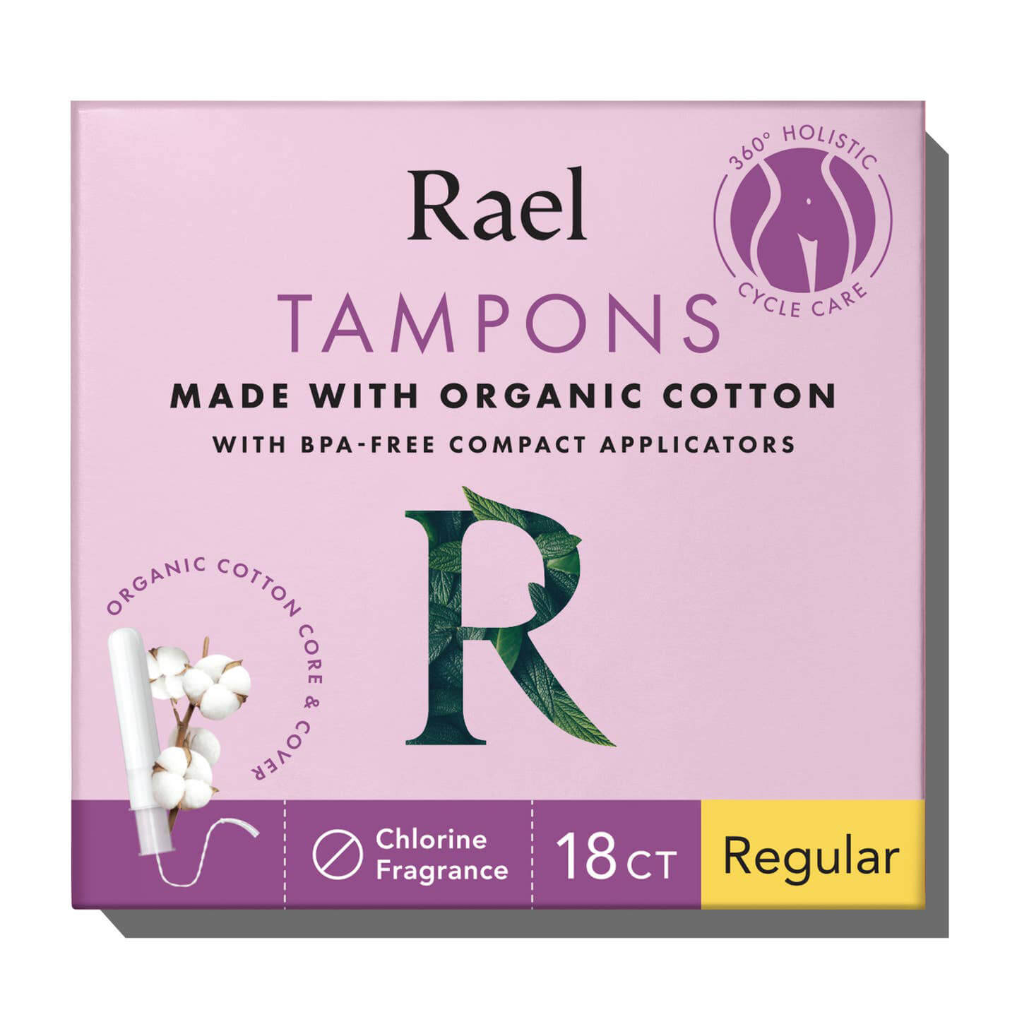 Rael Organic Cotton Tampons with Long Applicators
