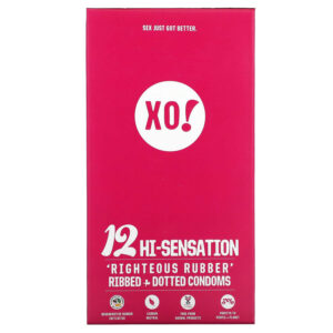 Righteous Rubber Ribbed + Dotted Condoms, Unscented, 12 Condoms