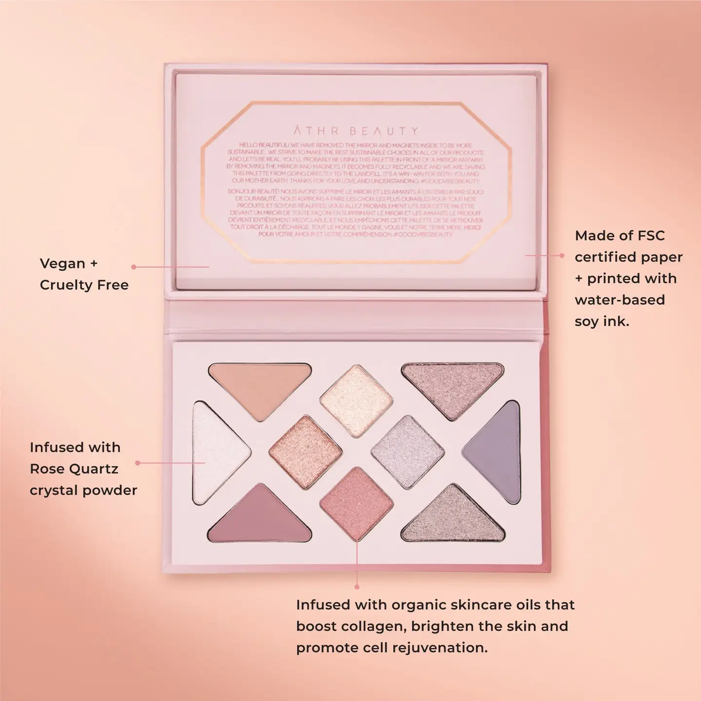 ATHR Beauty Rose Quartz Crystal Eyeshadow Palette