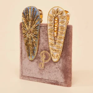 Jewelled Hair Clips (Set of 2) - Wheatgrass & Starburst