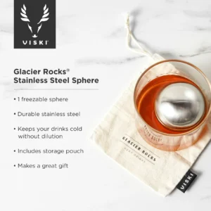 Glacier Rocks Large Stainless Steel Whiskey Ball