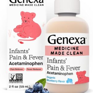 Genexa Infants’ Clean Pain & Fever Acetaminophen, Dye Free, Organic Blueberry Flavor