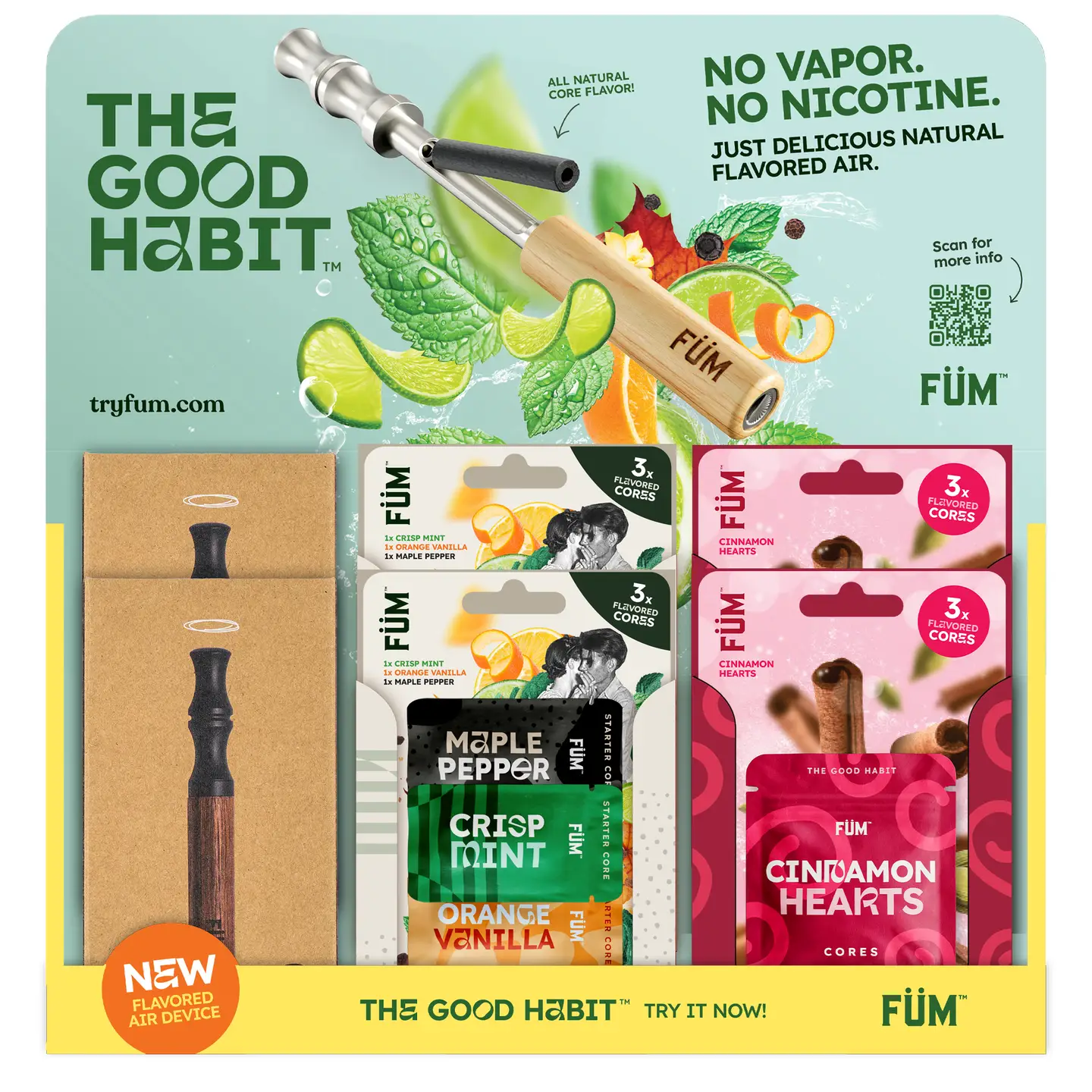 STOP VAPING FUM Device and Flavors