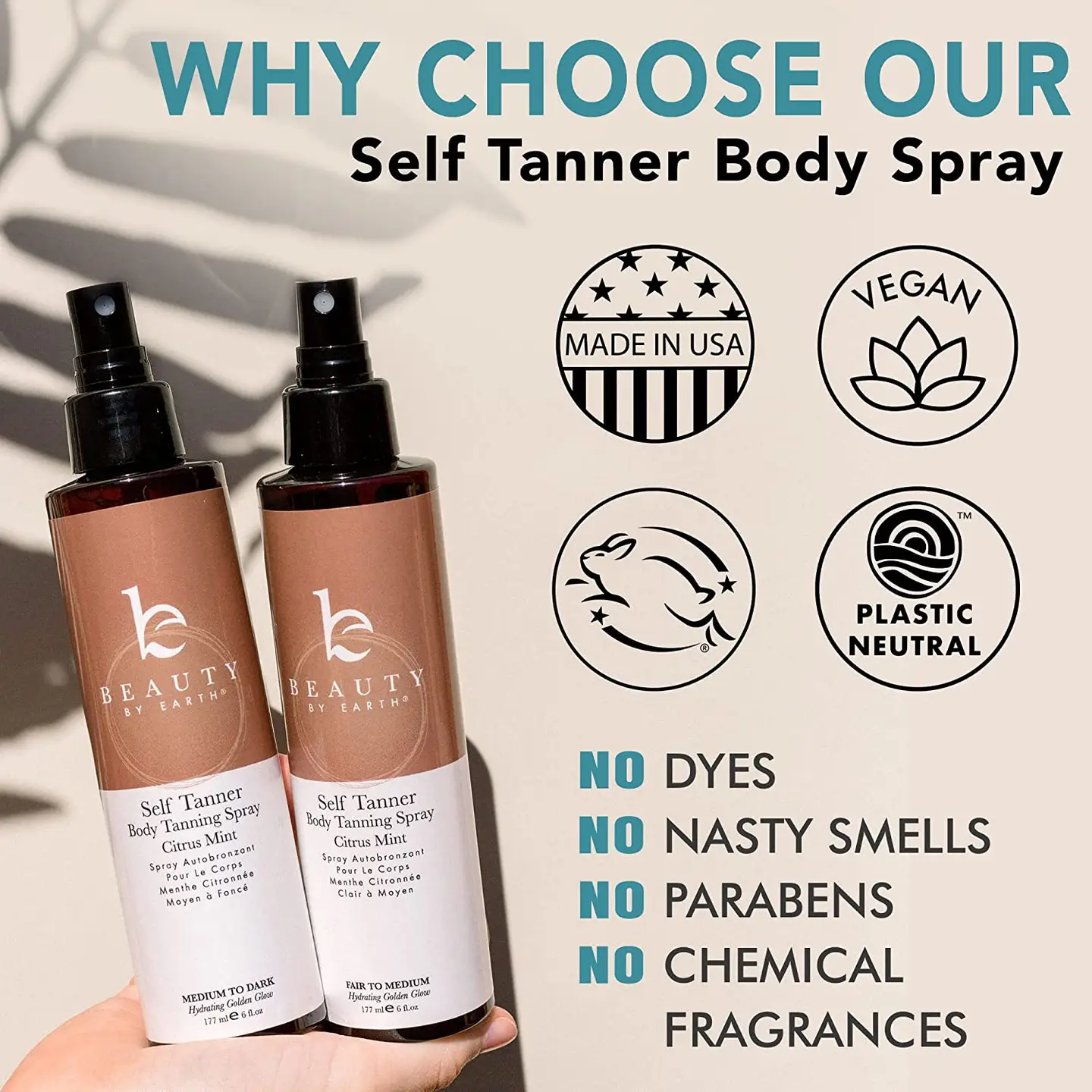 Beauty By Earth Self Tanner Body Spray 6oz