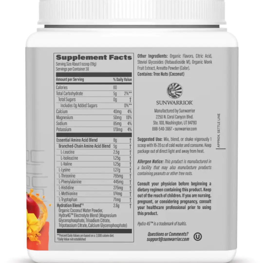 Sunwarrior Mango Active Amino Powder Drink Mix - Image 2