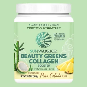 Sunwarrior Beauty Greens Pina Colada Collagen Powder - Vegan, Soy-Free