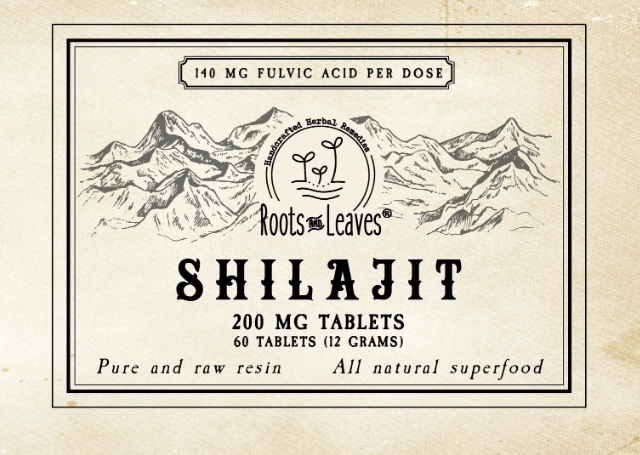 Roots & Leaves Pure Shilajit Tablets 60ct. - 60 Doses