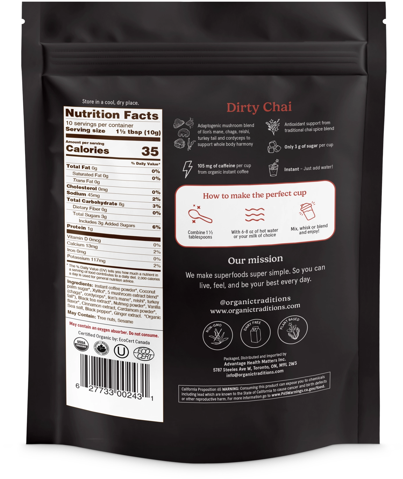 Dirty Chai - Instant Mushroom Coffee - Image 2